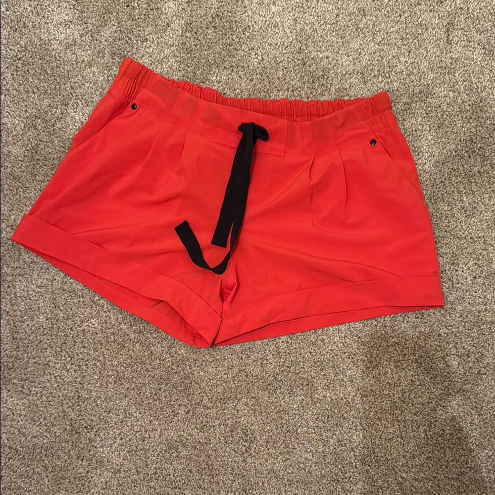 Women's Red Shorts with Black Tie